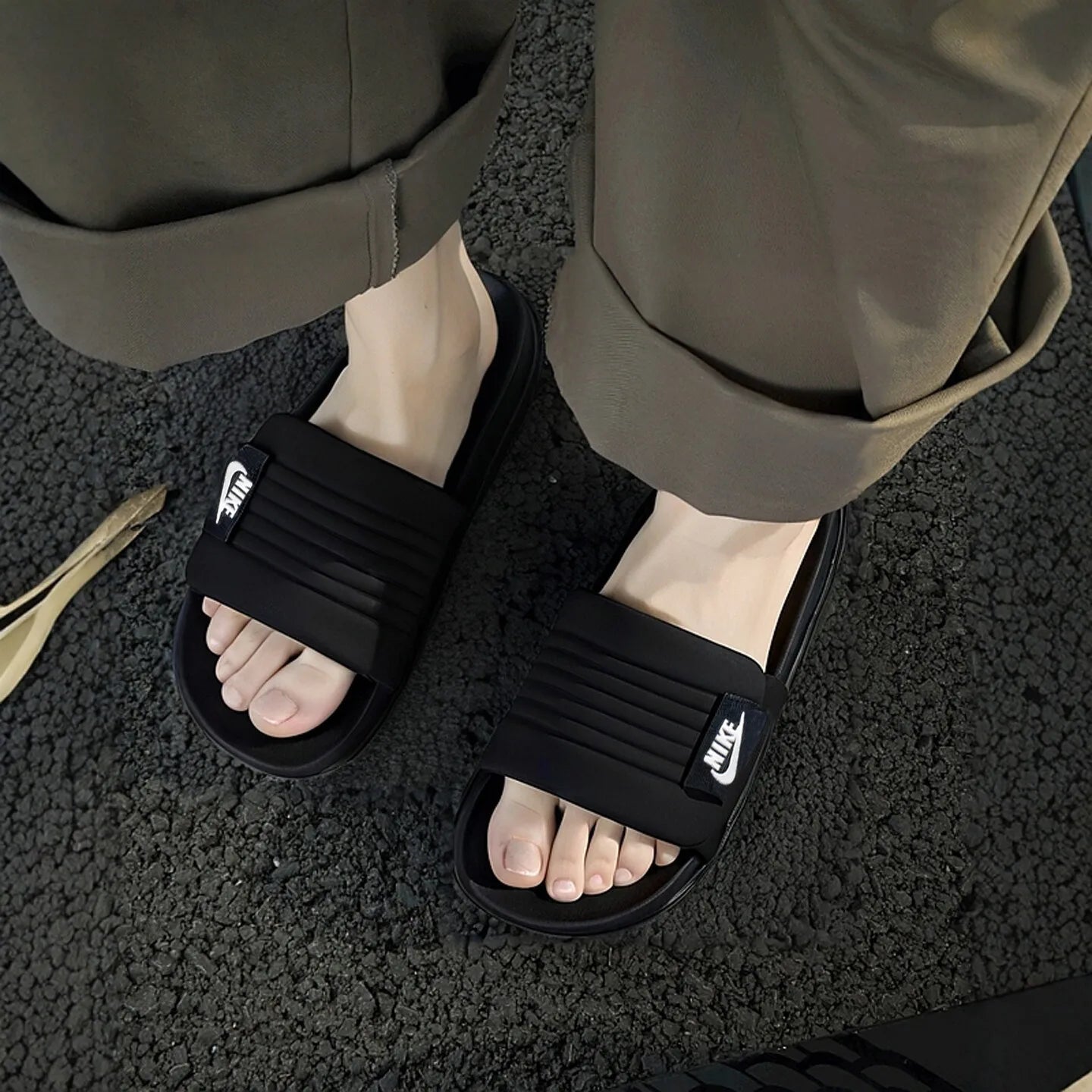 Nike Men Slide Slippers, Soft Cushion Non-slip Quick Dry Casual Indoor Outdoor Beach Shower Slippers DQ9624-001
