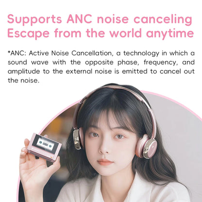 FiiO ANYTIME Bluetooth 5.4 Wireless Headphone Noise Cancelling Bluetooth Earphones Hi-Res Wireless Over-Ear Headphones with mic