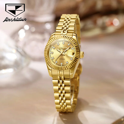 JSDUN 8737 Women Watches High Quality Luxury Elegant Original Mechanical Watch Small Dial Ladies Watch Steel Strap Gifts Box
