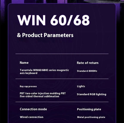 AULA WIN60 HE MAX E-Sports Keyboard 8K Polling Magnetic Swaps 0% Dead Zone RGB Unlock Dominance with This Hot Swappable Beast