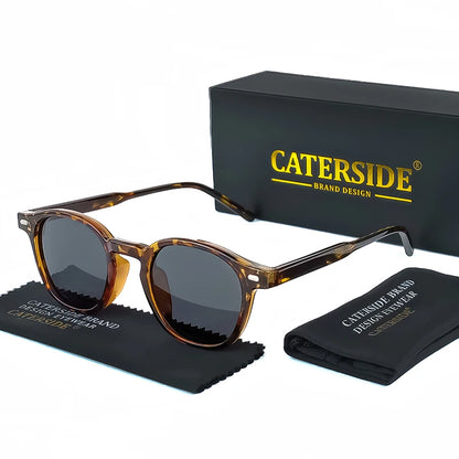 Ochelari de soare rotunzi polarizați Catside pentru bărbați, ramă TR, inserție centrală, brațe, set de ochelari de soare pentru femei, stil retro, pentru șofat, pescuit, punk, protecție UV400