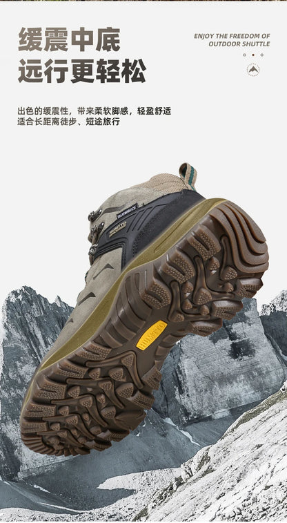 HUMTTO vandresko, vandtætte jagtstøvler til mænd, taktiske ørken-kampstøvler, ankelhøje trekkingstøvler til mænd og kvinder, varme lædersneakers