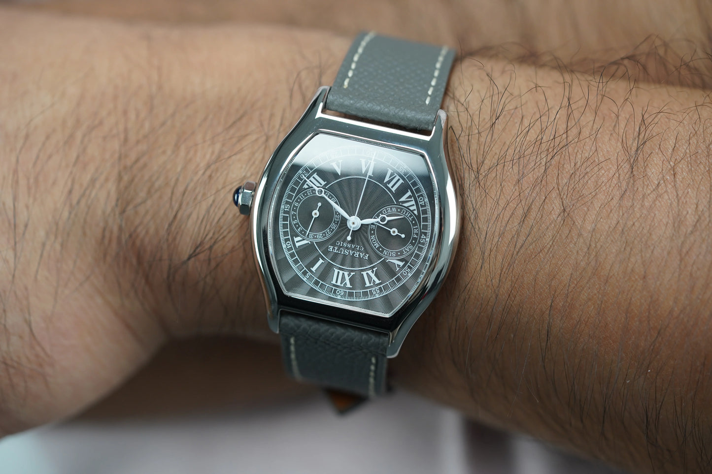 FARASUTE 36mm Luxury Retro Men Quartz Watch VH64 Movement Stainless Steel Sports Fashion Sapphire Glass Waterproof Watch Relogio