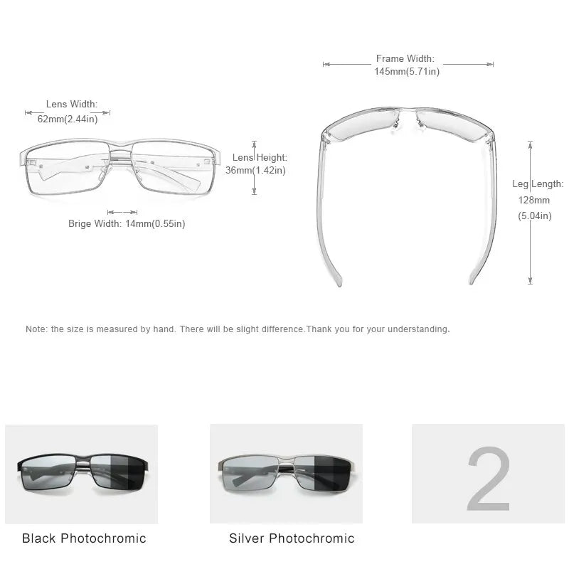 KINGSEVEN Ochelari de soare polarizați fotocromatici pentru bărbați, model pentru femei, ochelari de soare cameleon, UV400, anti-orbire, pentru șofat, ochelari pătrați