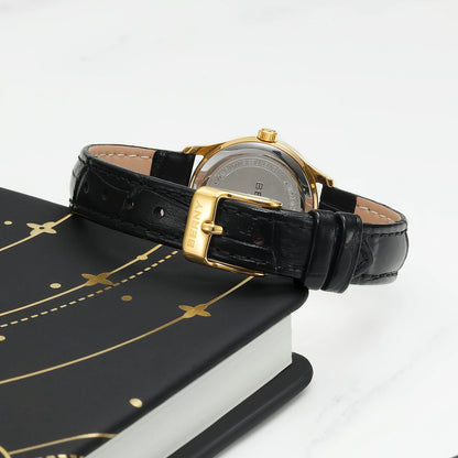 BERNY Gold Watch for Women Luxury Ladies Fashion Quartz Wristwatch Elegant Gradient Dial Multiple Scenarios Matching Lady Watch