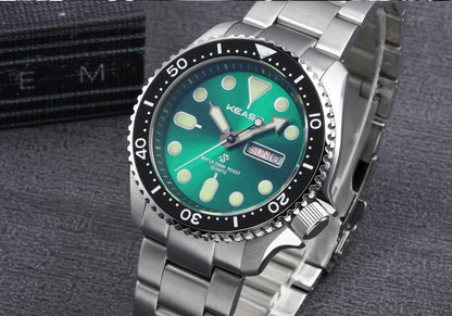 KEASO Top Men Dive Watch C3 Super Luminous 316L Solid Steel 20Bar Waterproof Sapphire Mirror MIYOTA 2035 Quartz Movement Watch