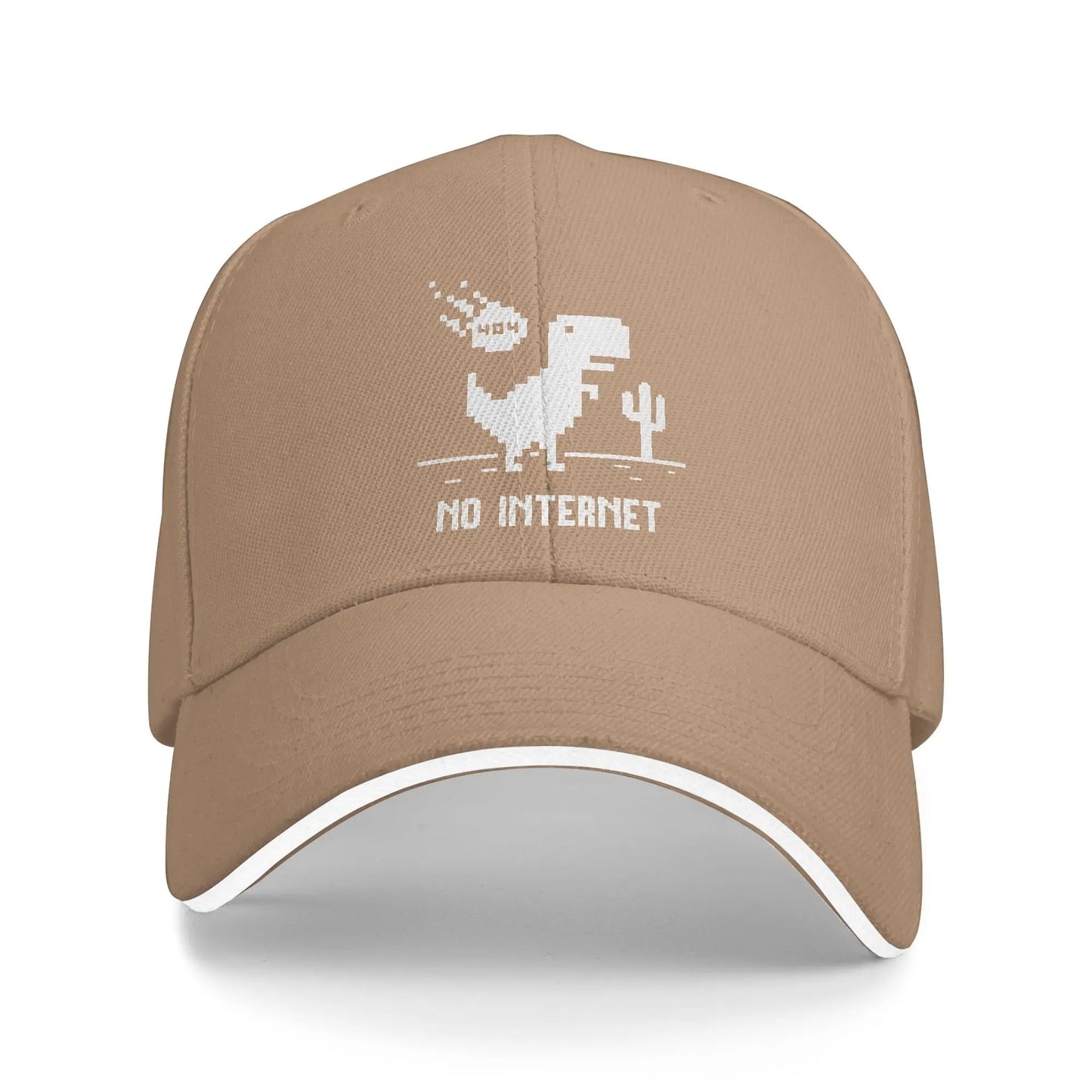 Summer Casual Baseball Cap Funny No Internet T Rex for Programmers Running Hippie Trucker Hat For Couple Hot Sal  Snapback Cap