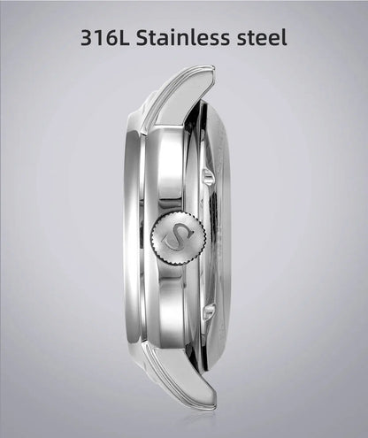 NEU Herren-Automatikuhr mit mechanischem Seagull ST25-Uhrwerk, modische Herrenarmbanduhr mit skelettierter Unruh, Casual-Business-Uhr 819.624