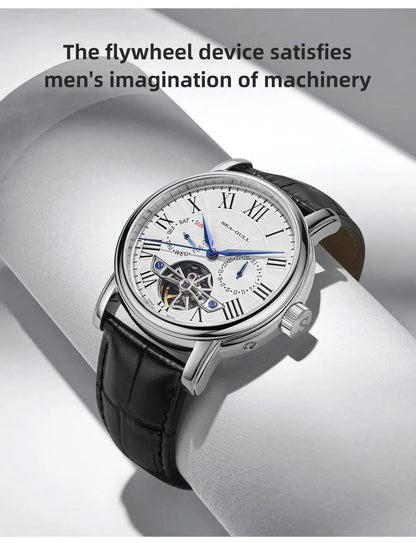 NEU Herren-Automatikuhr mit mechanischem Seagull ST25-Uhrwerk, modische Herrenarmbanduhr mit skelettierter Unruh, Casual-Business-Uhr 819.624