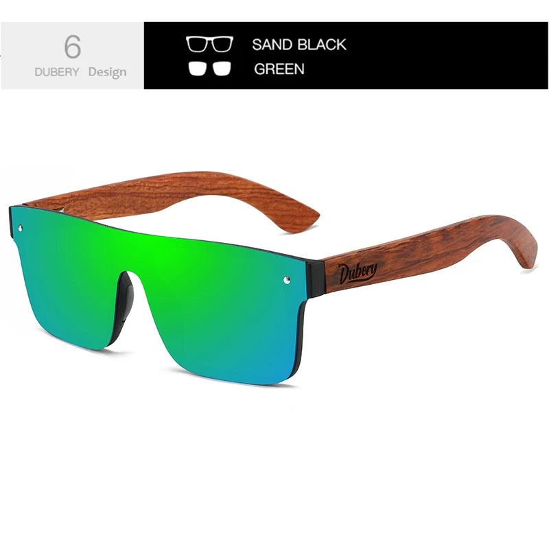 Ochelari de soare DUBERY din lemn, polarizați, cu protecție UV400, pentru bărbați și femei, 6 culori, modelul 219