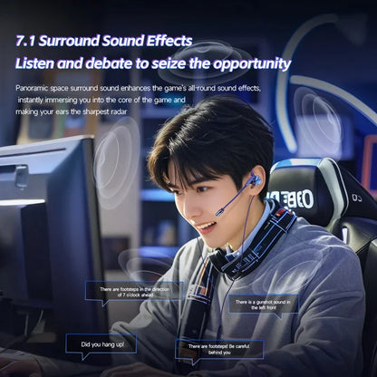 Auriculares para videojuegos con doble micrófono, auriculares estéreo Hi-Fi para videojuegos con conexión tipo C y cable de 3,5 mm, auriculares intraauriculares con reducción de ruido y micrófono para Samsung