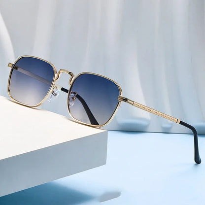 Ochelari de soare metalici, pătrați și ovali, la modă, retro, pentru bărbați și femei, personalizați, rezistenți la raze UV, ochelari de vedere de lux, design UV400