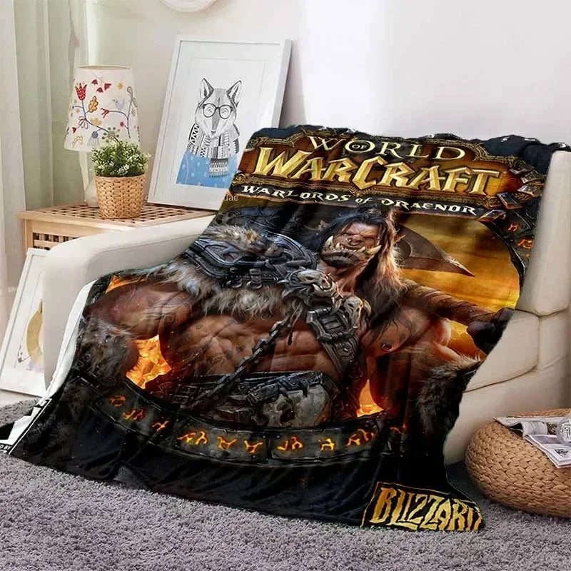 World of Warcraft Art Blanket Flannel Blanket A World of Magic and Limitless Adventure Soft Comfortable Home Travel Blanket