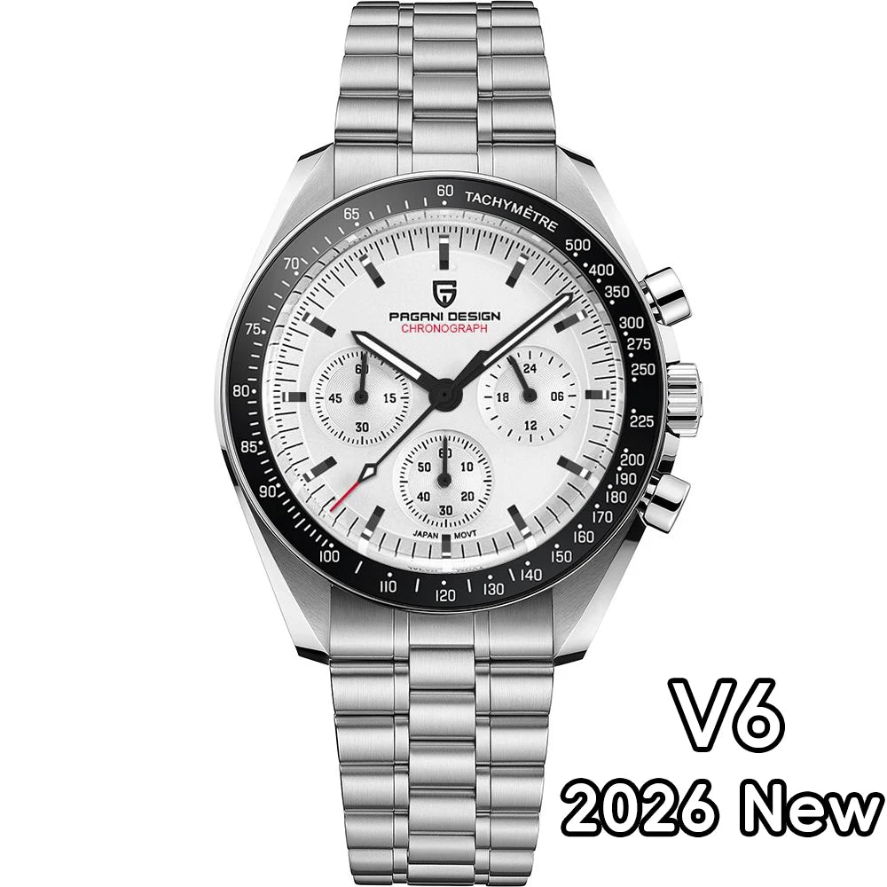 PAGANI DESIGN 2026 New Men's Watches Top Luxury Quartz Watch For Men Auto Date Speed Chronograph AR Sapphire Mirror Wrist watch