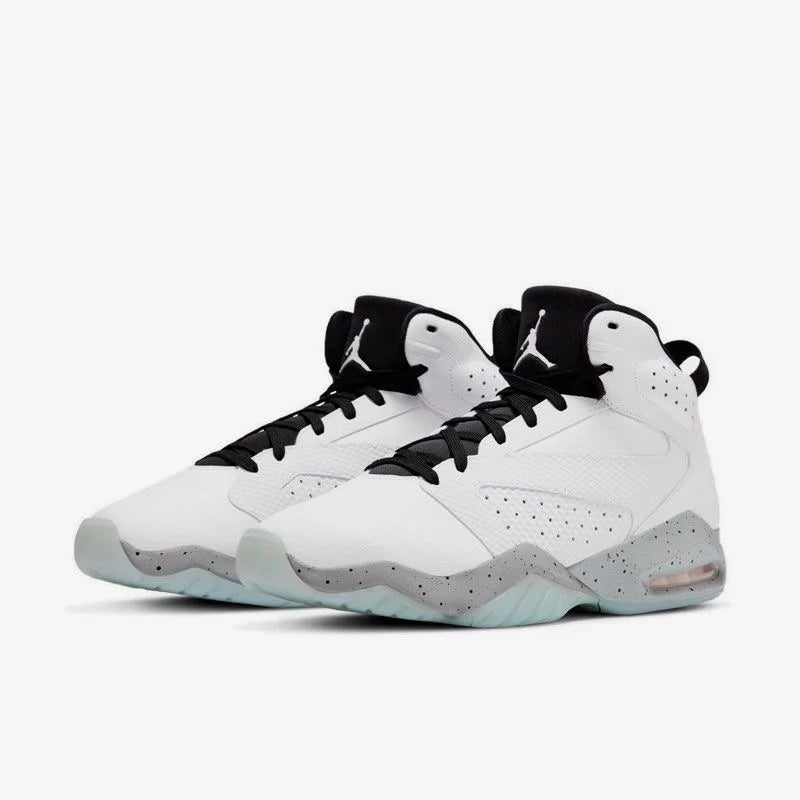 Jordan Lift Off Simple and Versatile Shock-Absorbing, Non-Slip, Wear-Resistant Mid-Top Retro Basketball Shoes for Men, White and Gray Ar4430-101