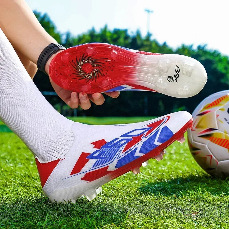 Nouvelles chaussures de football pour hommes, crampons de gazon très vendus, chaussures de football respirantes, chaussures de match de haute qualité, baskets antidérapantes pour garçons, légères pour l'extérieur