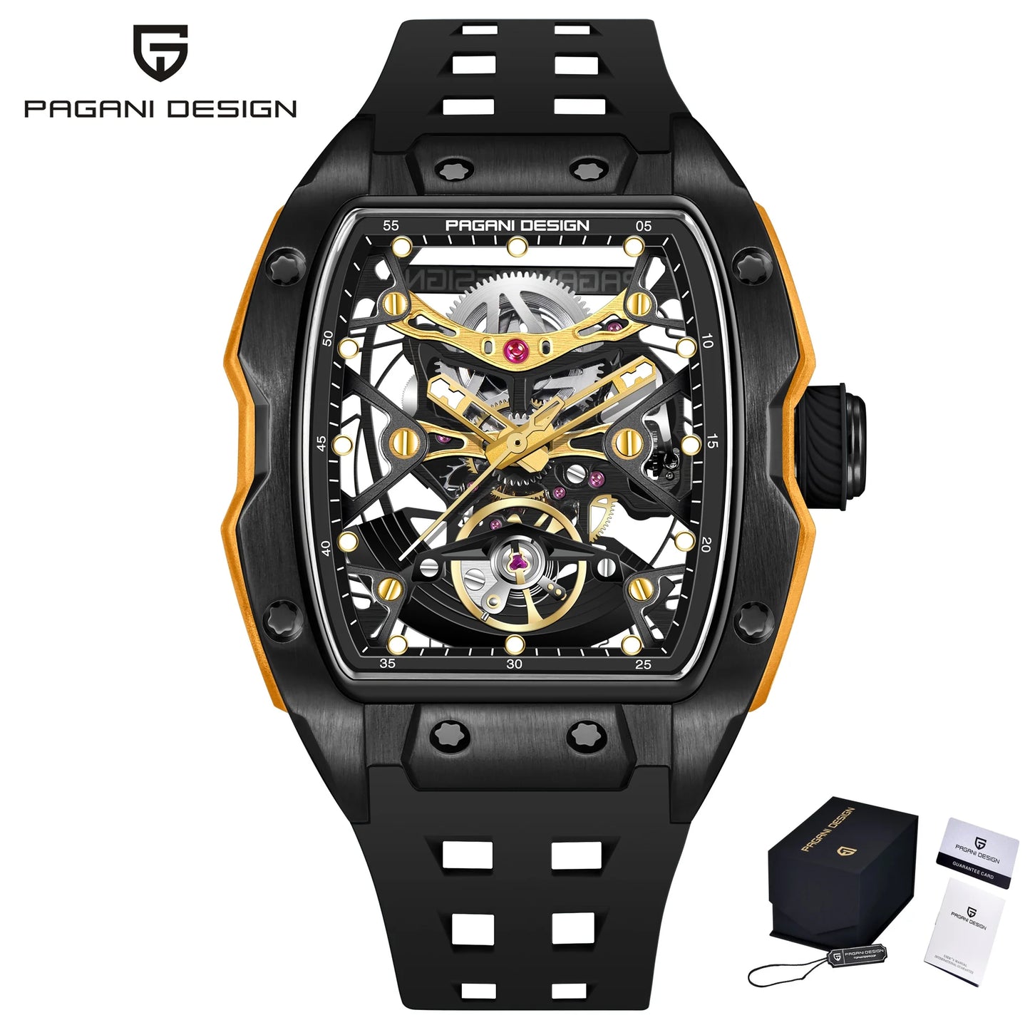 PAGANI DESIGN New Men's Watch Luxury Sapphire Crystal Stainless Steel Automatic Mechanical Watch Business Casual Skeleton Dial