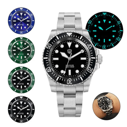 Watchdives WD1680Q V2 Men Watch VH31 Sweep Second Quartz Movement AR Sapphire Luminous BGW9 20Bar Waterproof Steel Wristwatches