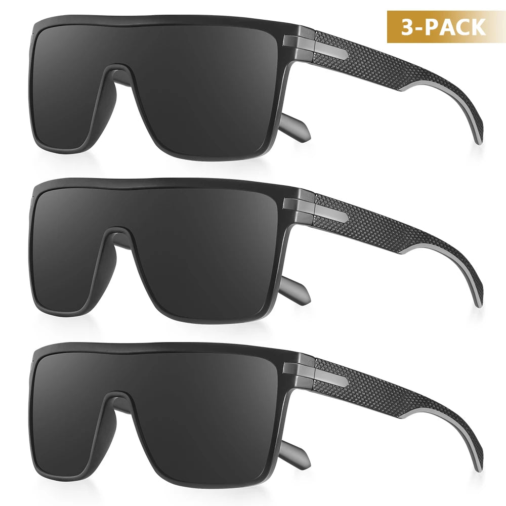 Ochelari de soare polarizați CRIXALIS pentru bărbați, pătrați, supradimensionați, antireflex, pentru șoferi, ochelari de soare cu oglindă, pentru femei, ochelari de protecție UV400, pentru bărbați