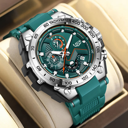 LIGE Luxury Military Watch For Men Waterproof Luminous Silicone Man Watch Quartz High Quality Men's Sports Watches Male Relojs