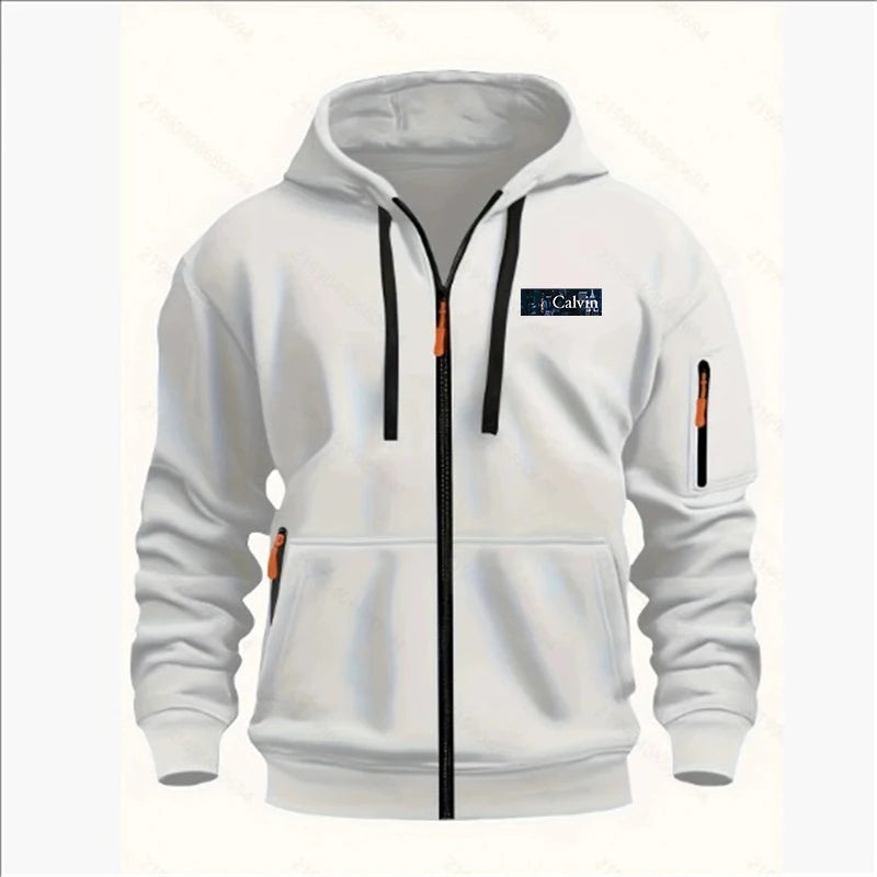 Produit gaming premium Fraquane, Men's Sweatshirts with Zipper Pockets Thin Solid Color Half Tracksuit Casual Outdoor Hooded Tracksuit Long Sleeves Jacket Coats, équipement gamer