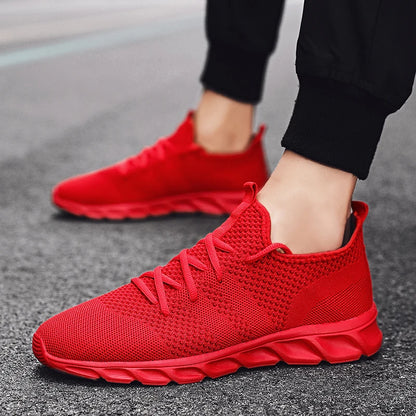 Men's Running Shoes Soft Soles Wear-Resistant Breathable Sports Shoes Mesh Outdoor Fashion Big Size Tennis Shoes for Men