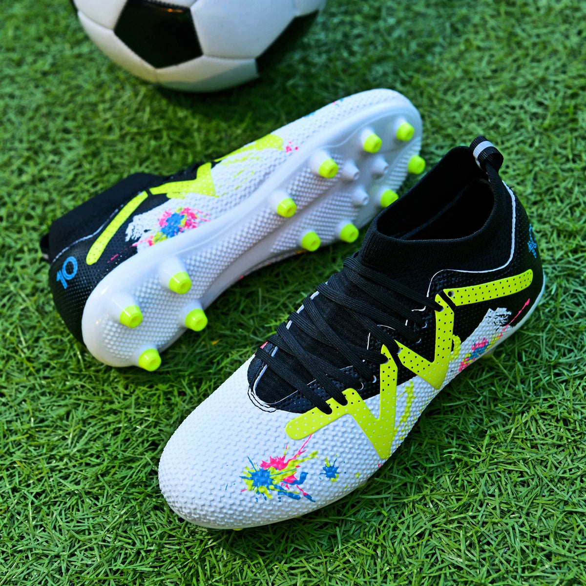 Fashion AG FG football shoes PU Fabric Lightweight Upper TPU Wear Resistant Sole Non-slip For Men Women Training Match