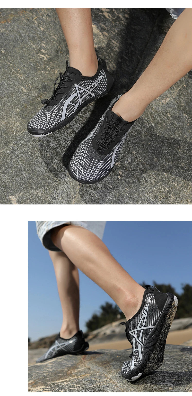 Aqua Shoes Herr Vattenskor Barfota strandskor Unisex Snabbtorkande utomhusskor Träningsskor Gymskor Sneakers Storlek 35–46