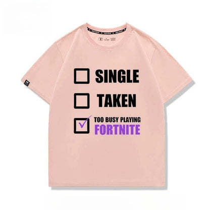 New Fortnite short-sleeved creative high-value cartoon cartoon cool printed men's and women's breathable sweat-absorbent T-shirt