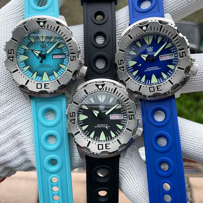 STEELDIVE SD1984 New Arrival 42.2MM M onster 200M Waterproof NH36 Day Function Sapphire Glass Automatic Movement Steel Bracelet
