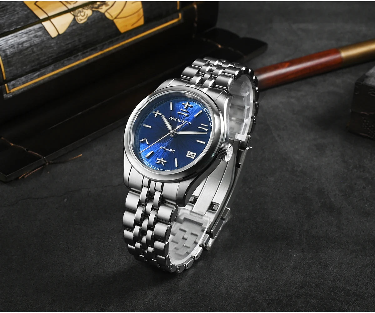 San Martin New 39mm Gada Watch Chinese Style Original Design Sunburst JianZhan Miyota 90S5 Men Dress Automatic Mechanical SN0144