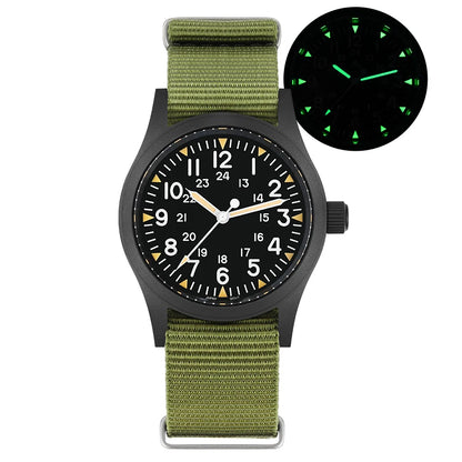 Militado ML05 Military Watch VH31 Sweep Movement Domed Sapphire Crystal Wristwatch High Clear AR Coating 38mm Vintage Watches