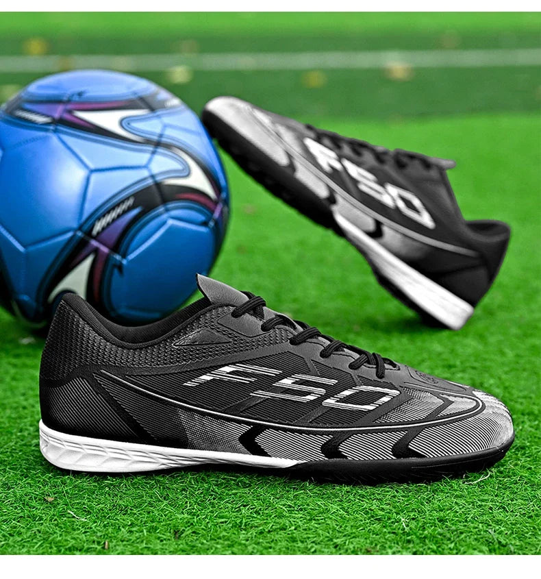 Nouvelles chaussures de football pour hommes, chaussures de sport respirantes, antidérapantes, de haute qualité, pour matchs en plein air, chaussures de football de salle, haute tige, ultralégères