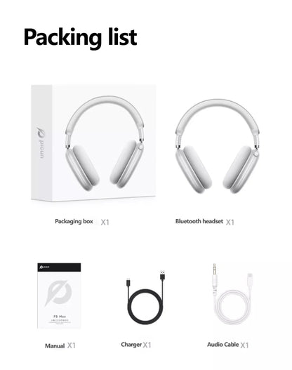 Picun F8MAX ANC kabelloser Kopfhörer, 59dB hybrides aktives Noise Cancelling, Spatial-Audio-Ohrhörer, Bluetooth 6.0, Over-Ear-Headset, 180H