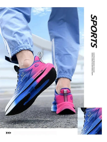 Brand Men's Carbon Plate Running Shoes, Soft Cushion, Shock Absorbing Sports Shoes, Unisex Sneakers, Light Anti-Slip Training Shoes