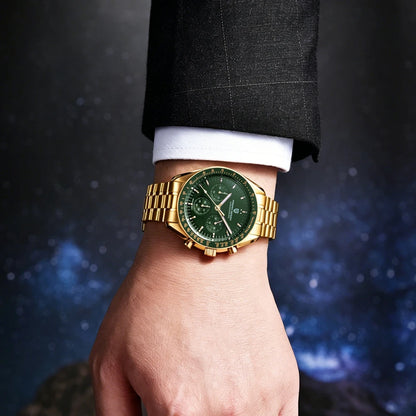 PAGANI DESIGN Moon Men's Watches Gold Luxury Quartz Watch Men Speed Sports Chronograph AR Sapphire Waterproof Luminous Man Gift