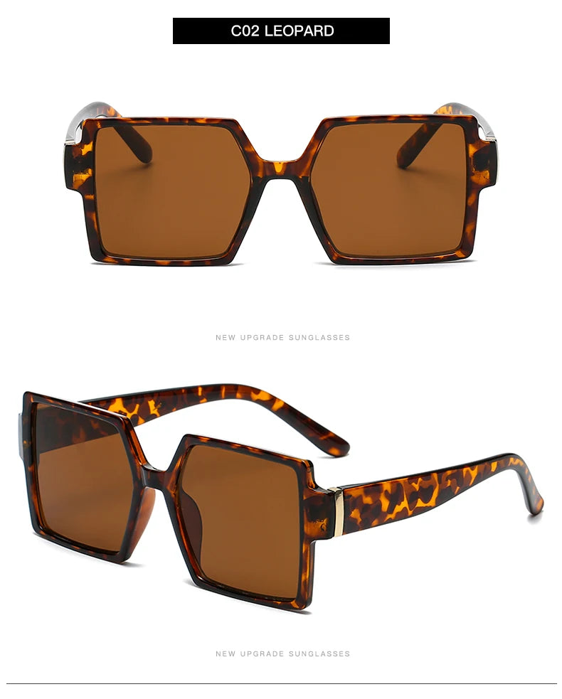 Ciclism 1/2 buc. Ochelari de soare cu ramă mare pătrată, cu prindere pentru femei, stil retro, ochelari de soare cu ramă mare, negri, la modă, cu lentile degradate
