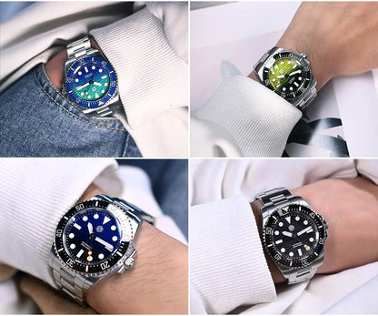 San Martin 2026 Men Diver Watch 38mm Wave Texture Dial Miyota 90S5 Automatic Mechanical Luxury Wristwatch Waterproof 200m SN0126
