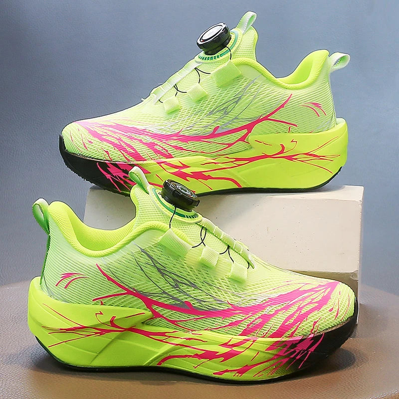 Children Running Shoes School Training Match Cushioning Anti Slip Tennis Shoes Mesh Rebound Comfortable Casual Sneakers for Kids