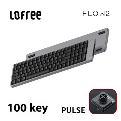 Lofree FLOW2 Mechanische Tastatur fürs Business-Büro, kabellos per Bluetooth und kabelgebunden, leiser und sanfter Klang, kompatibel, geräuscharm, Aluminiumgehäuse