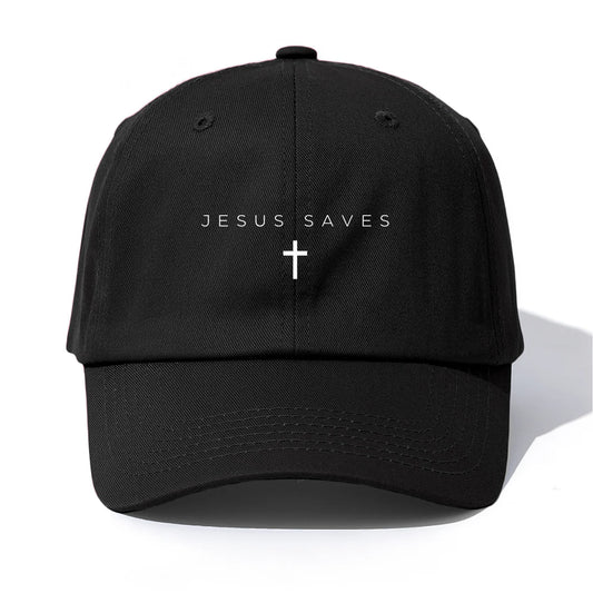 1pc JESUS SAVES Print  Baseball Cap for Adults,Minimalist Retro Style Casual Soft Adjustable Dad Hat,Perfect As Gift