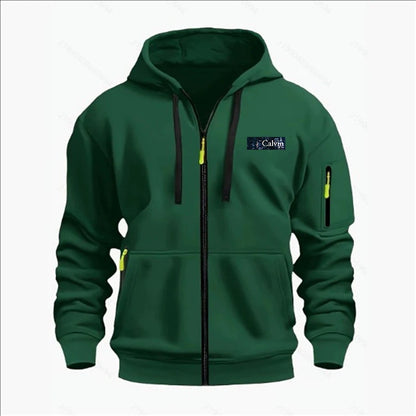 Men's Sweatshirts with Zipper Pockets Thin Solid Color Half Tracksuit Casual Outdoor Hooded Tracksuit Long Sleeves Jacket Coats, Produit gaming premium Fraquane