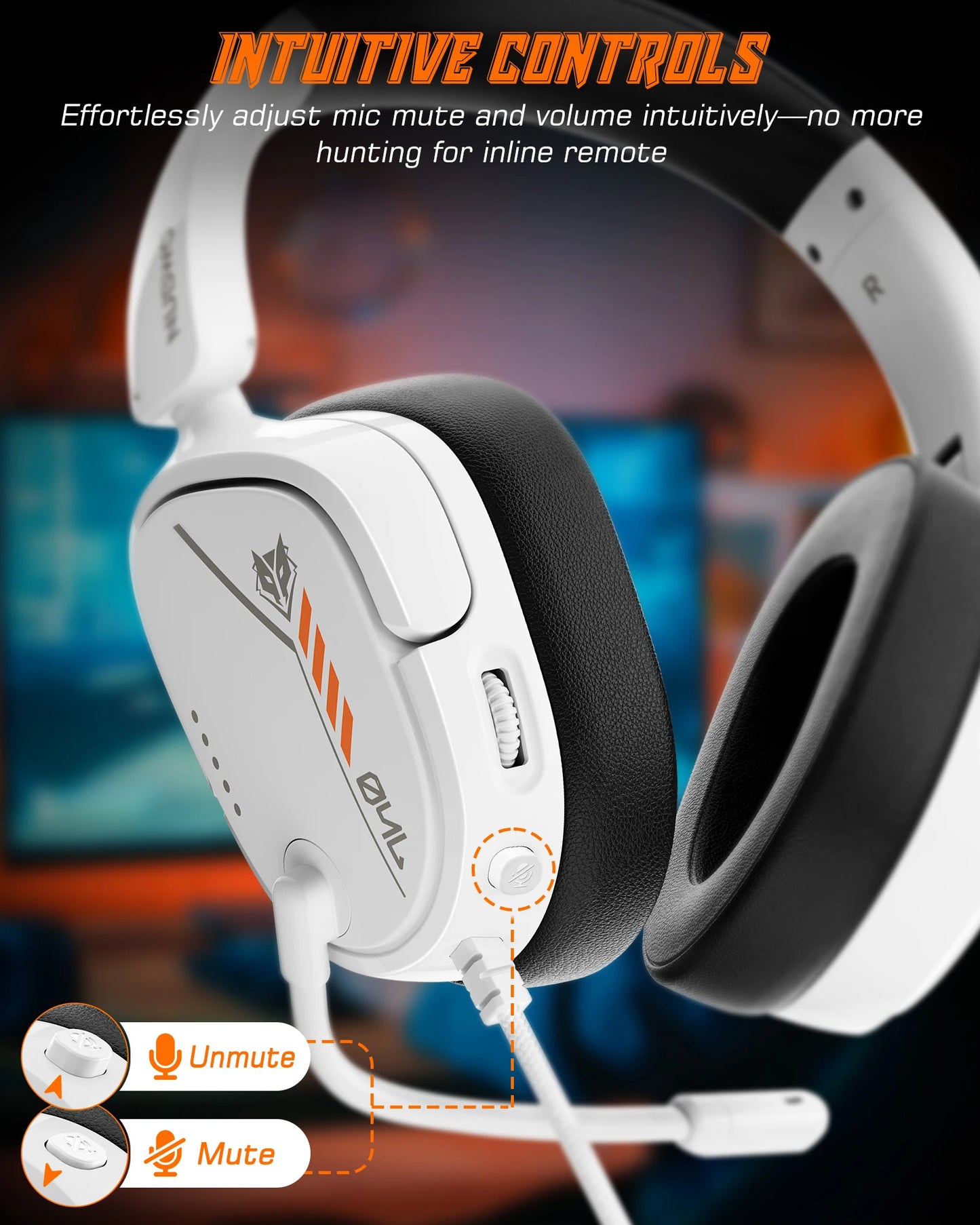 NUBWO HG04L Gaming Headset for PS5/PS4, Xbox Series X|S/Xbox One, Switch Clear Unidirectional Mic 3.5mm Jack Headphone for Gaming