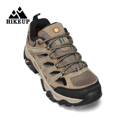 HIKEUP Hiking Shoes for Men, Designer Climbing Trekking Sneakers, Leather Outdoor Sports Work Shoes, Running Shoes
