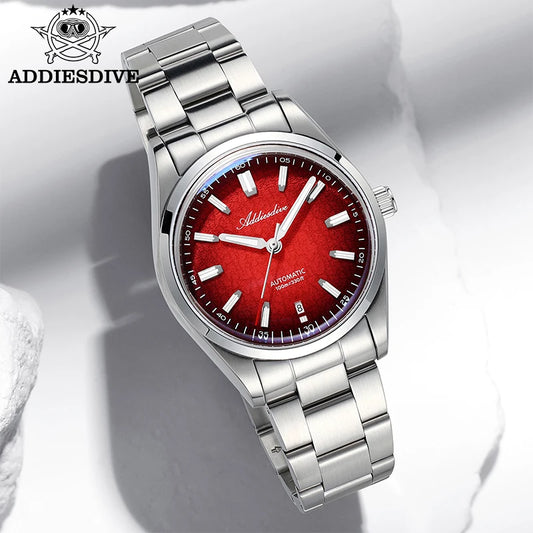 ADDIESDIVE 2026 New Luxury Personalized Watches 10BBar Bubble Mirror Glass Steel Analog Watches Super Luminous Mechanical Watch