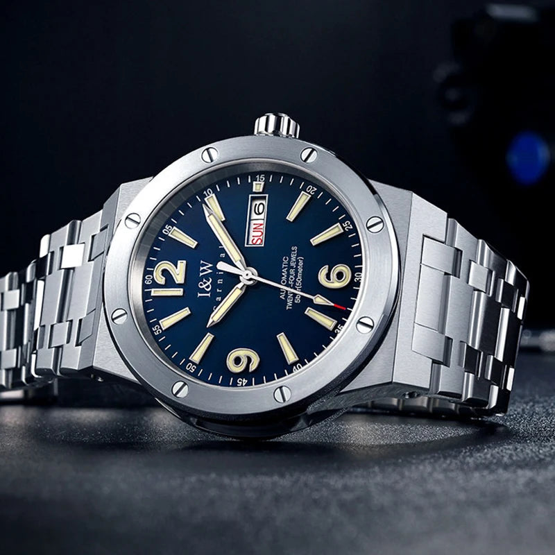 Carnival Brand IW High-End Series Luxury Sapphire Mechanical Watch Men 50M Waterproof Imported Movement Automatic Watches Mens