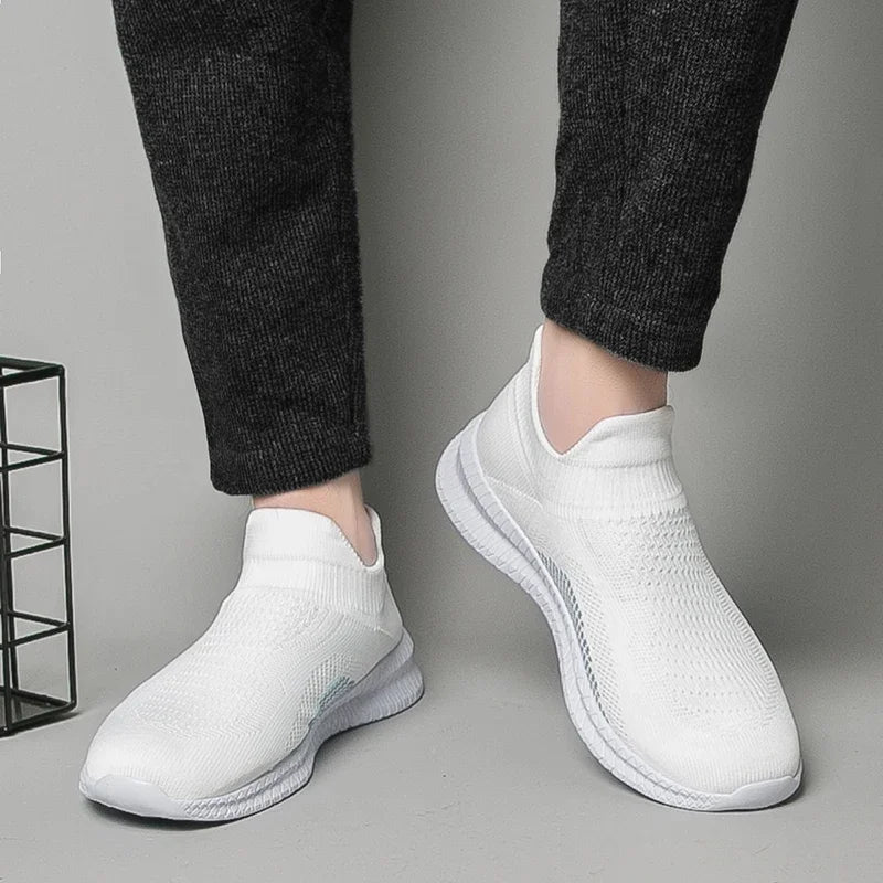 Lightweight Men's Walking Shoes Outdoor Soft Male Casual Shoes Flexible Breathable Men Loafers Slip-On Footwear Sneakers 39-48