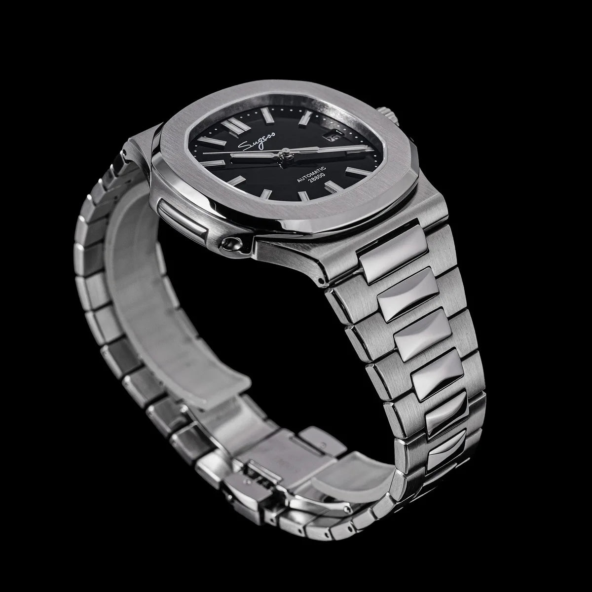 Orologio da uomo Sugess automatico meccanico, movimento Miyota 9015, quadrante MOP, luminoso, impermeabile 5bar, bracciale di lusso S466