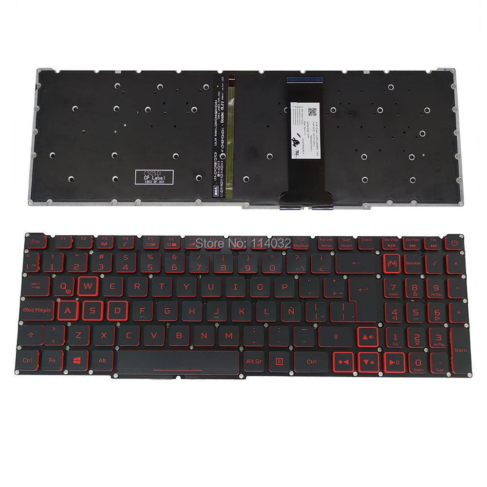 Teclado retroiluminado PT-BR Brasil US RU para Acer Nitro 5 AN515-54 AN515-43 AN517-52 AN517-51 AN517-54 AN715-51 Espanha LA IT TR GR FR