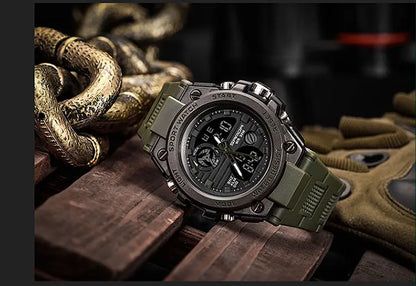 SANDA Top Luxury Watches Men Military Army Mens Watch Waterproof Sport Wristwatch Dual Display Watch Male Relogio Masculino